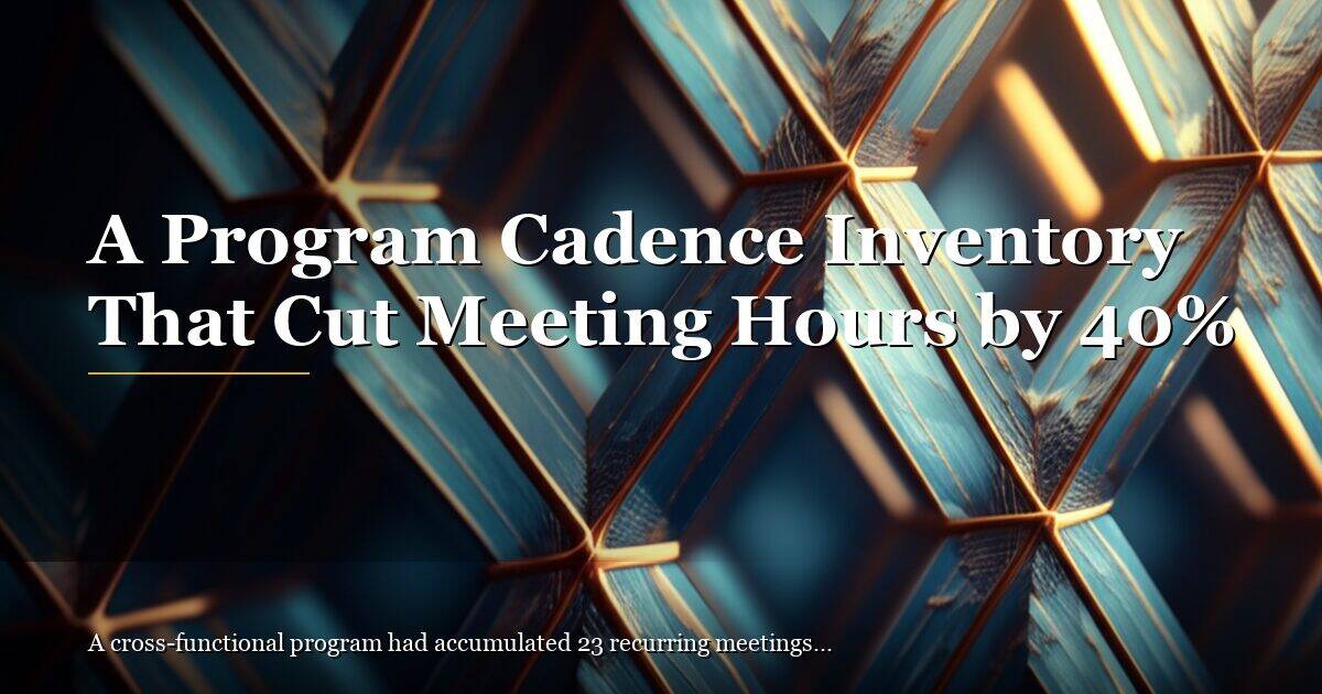 A Cadence Inventory That Recovered 12 Hours Per Cycle