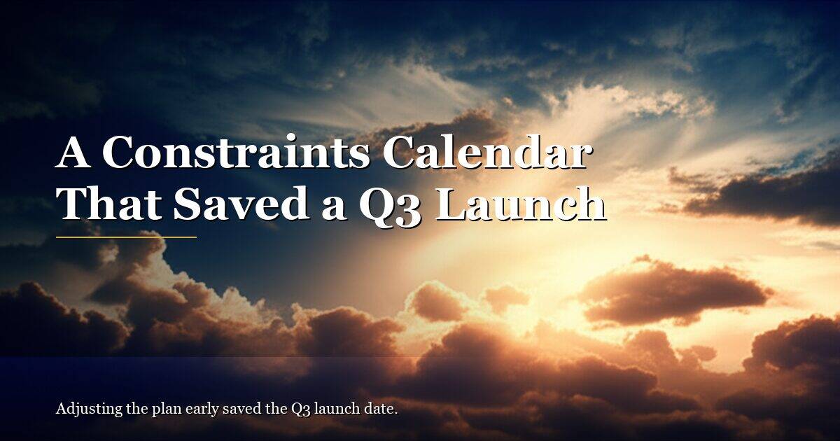 A Constraints Calendar That Saved a Q3 Launch