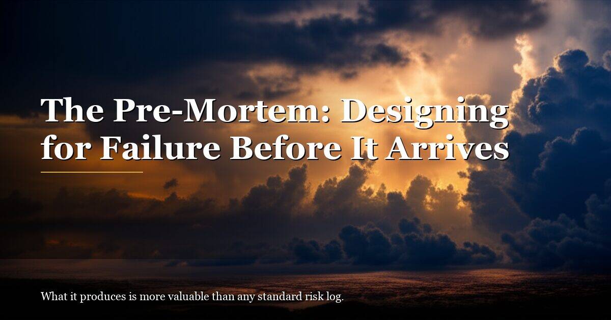 The Pre-Mortem: How Naming Risks Before Execution Makes the Roadmap Stronger
