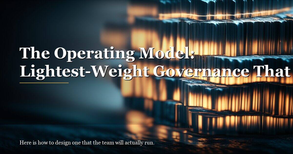 The Operating Model: Lightest-Weight Governance That Works