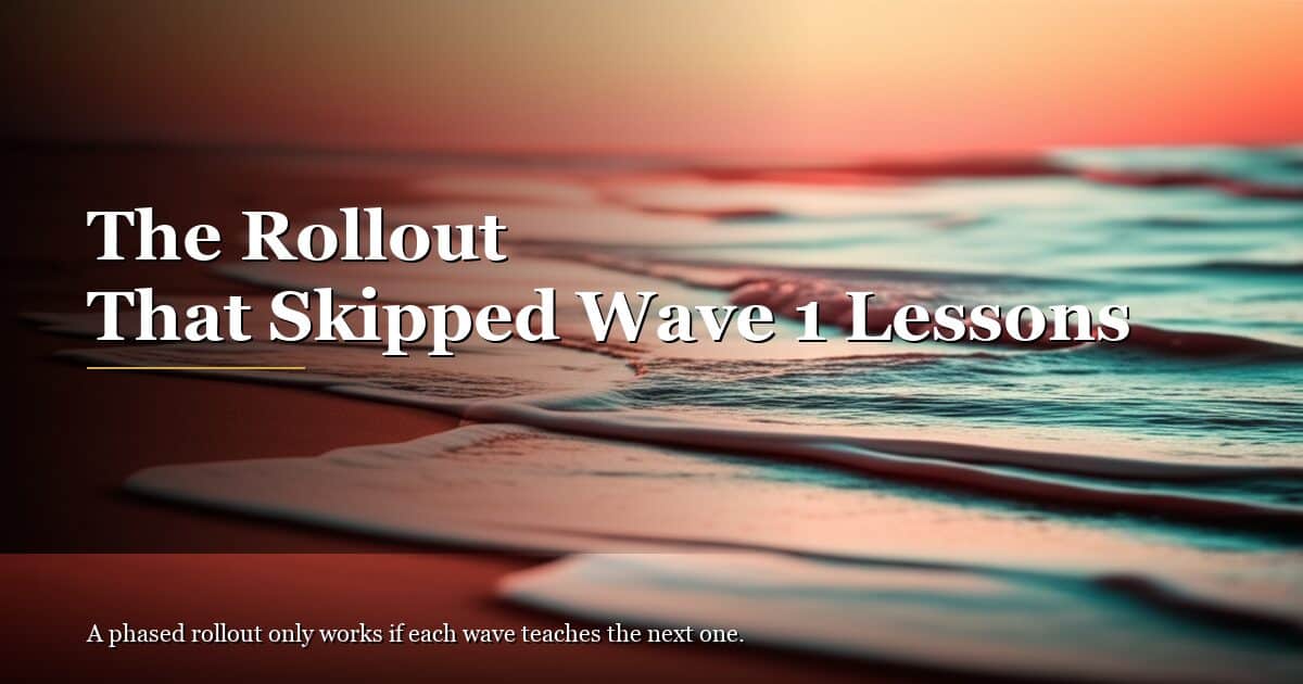 How Wave 1 Success Criteria Protect the Rest of the Rollout