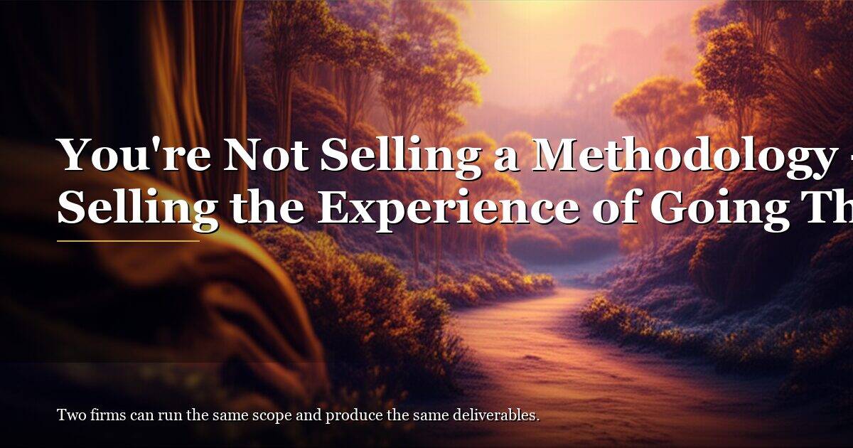 You’re Not Selling a Methodology — You’re Selling the Experience of Going Through It