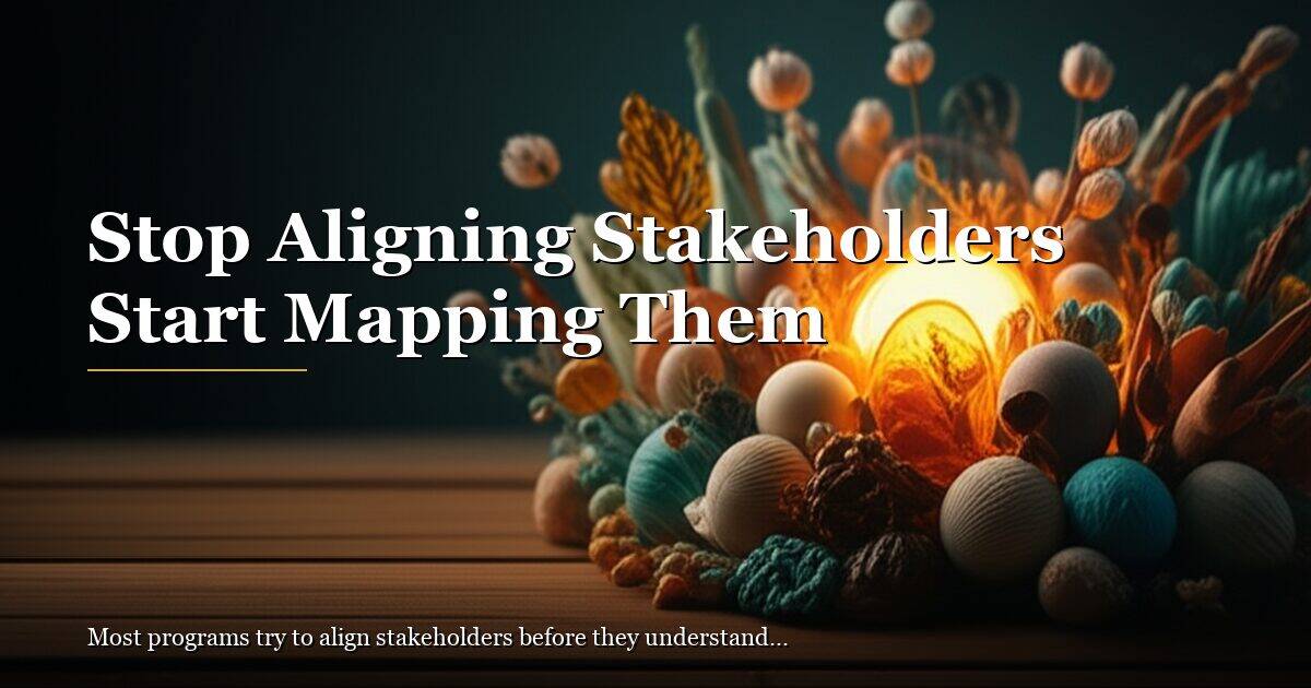 Stop Aligning Stakeholders Start Mapping Them