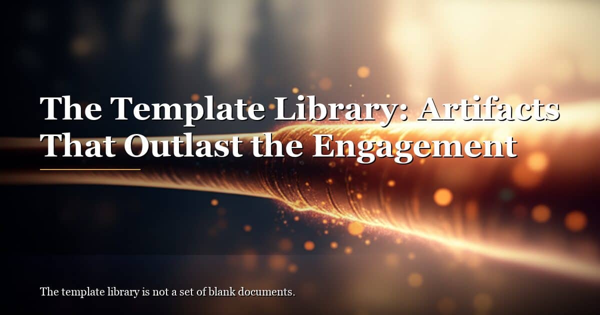 The Template Library: Artifacts That Outlast the Engagement